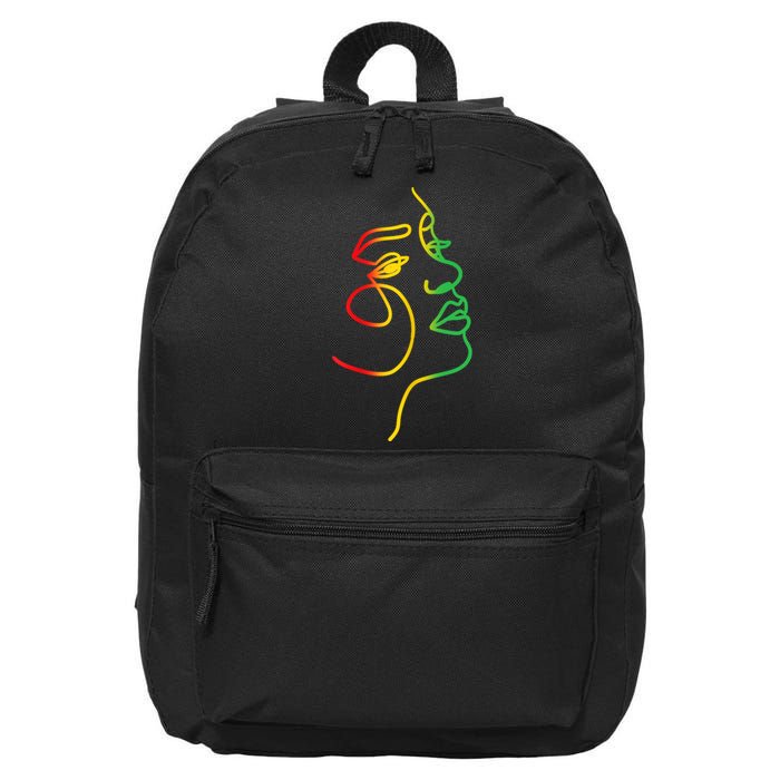 Womens Face Abstract Juneteenth Art Back History Women African 16 in Basic Backpack