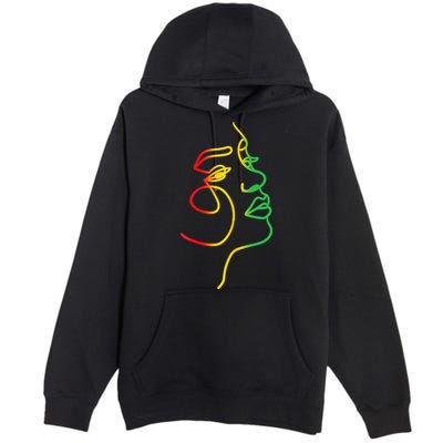 Womens Face Abstract Juneteenth Art Back History Women African Premium Pullover Hoodie