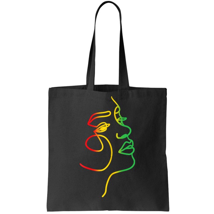 Womens Face Abstract Juneteenth Art Back History Women African Tote Bag