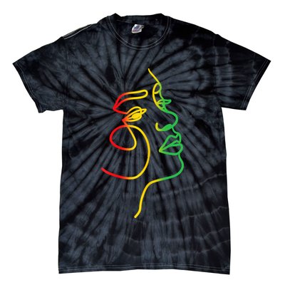 Womens Face Abstract Juneteenth Art Back History Women African Tie-Dye T-Shirt