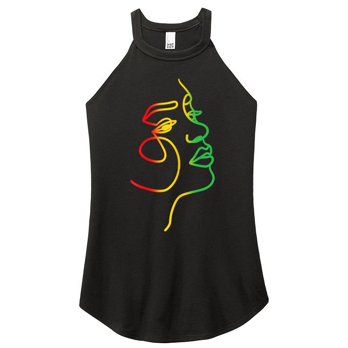 Womens Face Abstract Juneteenth Art Back History Women African Women's Perfect Tri Rocker Tank