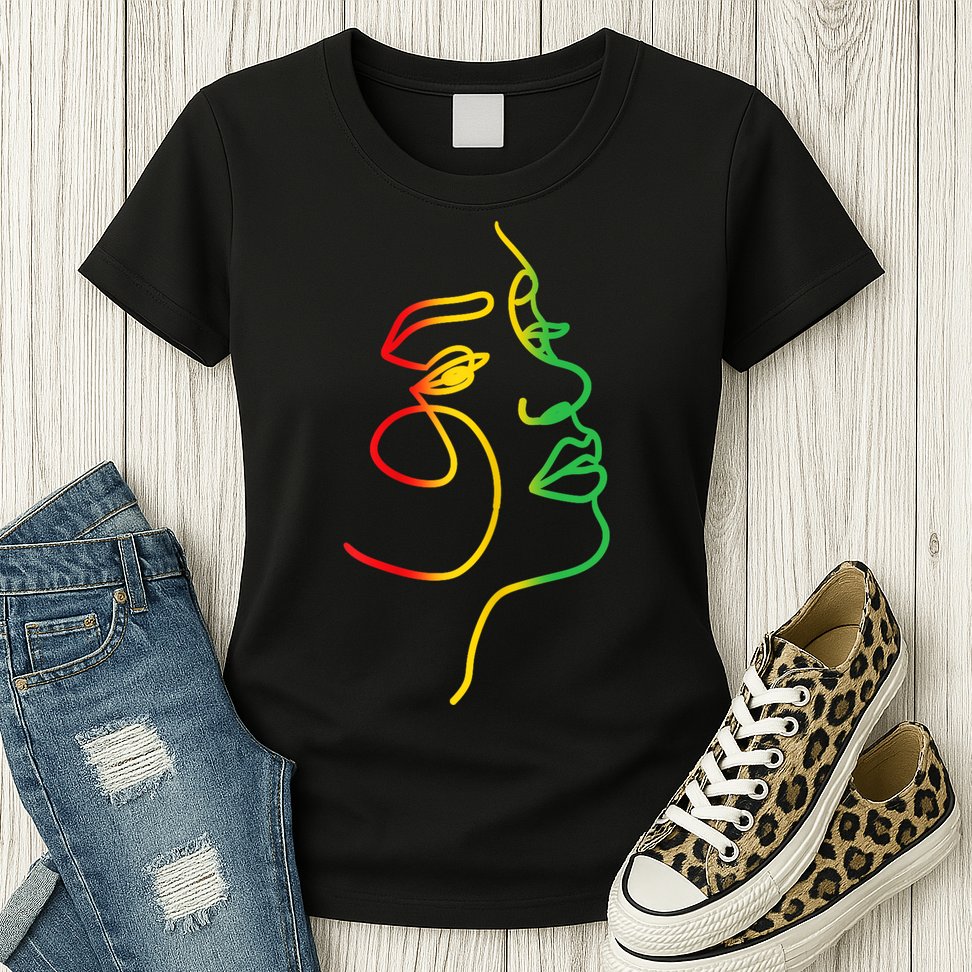 Womens Face Abstract Juneteenth Art Back History Women African Womens T-Shirt