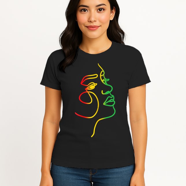 Womens Face Abstract Juneteenth Art Back History Women African Womens T-Shirt
