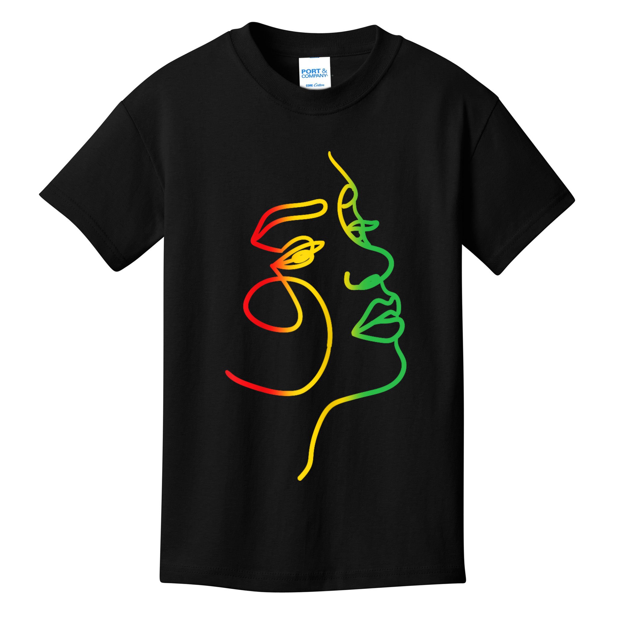 Womens Face Abstract Juneteenth Art Back History Women African Kids T-Shirt