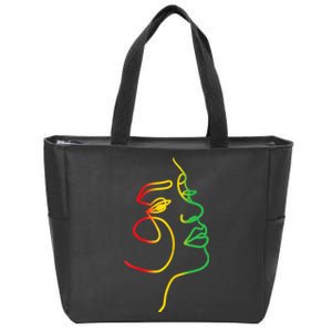 Womens Face Abstract Juneteenth Art Back History Women African Zip Tote Bag