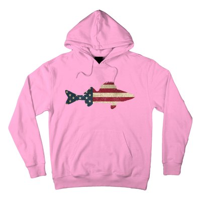 Walleye Fishing American Flag Vintage Patriotic Fisherman Gift Hoodie