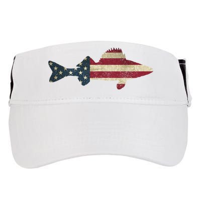 Walleye Fishing American Flag Vintage Patriotic Fisherman Gift Adult Drive Performance Visor