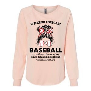 Weekend Forecast Baseball with no chance of HOUSE CLEANING Womens California Wash Sweatshirt