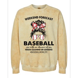 Weekend Forecast Baseball with no chance of HOUSE CLEANING Colorblast Crewneck Sweatshirt