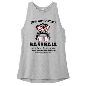 Weekend Forecast Baseball with no chance of HOUSE CLEANING Ladies PosiCharge Tri-Blend Wicking Tank