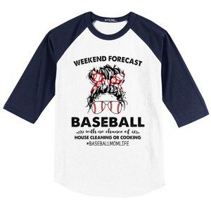 Weekend Forecast Baseball with no chance of HOUSE CLEANING Baseball Sleeve Shirt