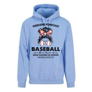 Weekend Forecast Baseball with no chance of HOUSE CLEANING Unisex Surf Hoodie