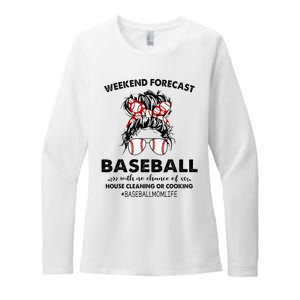 Weekend Forecast Baseball with no chance of HOUSE CLEANING Womens CVC Long Sleeve Shirt