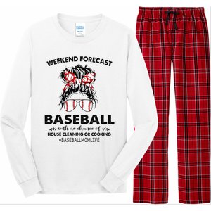 Weekend Forecast Baseball with no chance of HOUSE CLEANING Long Sleeve Pajama Set