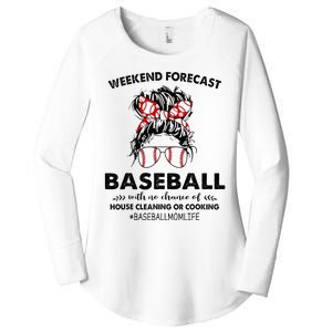 Weekend Forecast Baseball with no chance of HOUSE CLEANING Women's Perfect Tri Tunic Long Sleeve Shirt