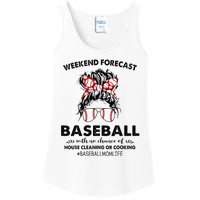 Weekend Forecast Baseball with no chance of HOUSE CLEANING Ladies Essential Tank