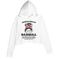 Weekend Forecast Baseball with no chance of HOUSE CLEANING Crop Fleece Hoodie