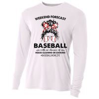 Weekend Forecast Baseball with no chance of HOUSE CLEANING Cooling Performance Long Sleeve Crew