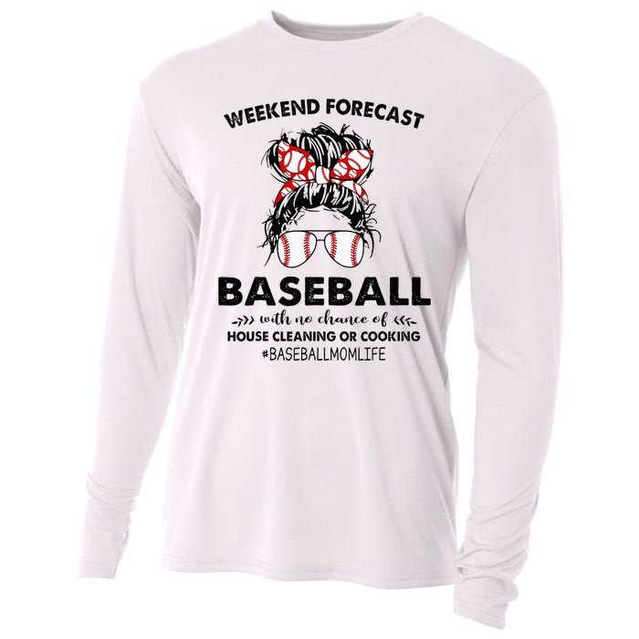 Weekend Forecast Baseball with no chance of HOUSE CLEANING Cooling Performance Long Sleeve Crew