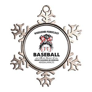 Weekend Forecast Baseball with no chance of HOUSE CLEANING Metallic Star Ornament