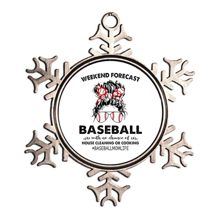 Weekend Forecast Baseball with no chance of HOUSE CLEANING Metallic Star Ornament