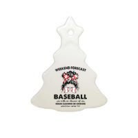 Weekend Forecast Baseball with no chance of HOUSE CLEANING Ceramic Tree Ornament