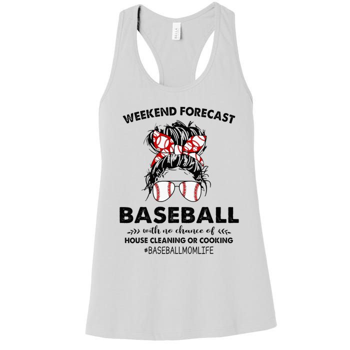 Weekend Forecast Baseball with no chance of HOUSE CLEANING Women's Racerback Tank