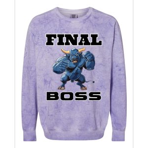 WrestlingS Final Boss Colorblast Crewneck Sweatshirt