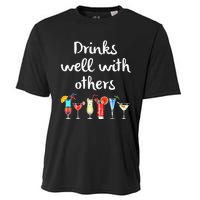 Womens Funny Bartender Drinks Well With Others Gift Cooling Performance Crew T-Shirt