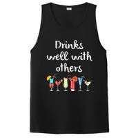 Womens Funny Bartender Drinks Well With Others Gift PosiCharge Competitor Tank