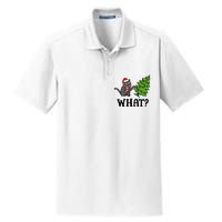 What Funny Black Cat Santa Pushing Christmas Tree Cat Lover Dry Zone Grid Polo