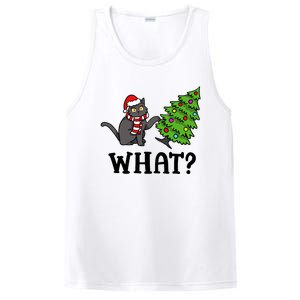 What Funny Black Cat Santa Pushing Christmas Tree Cat Lover PosiCharge Competitor Tank