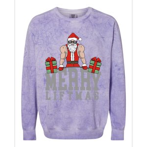 Workout Fitness Bodybuilding Christmas Merry Liftmas Great Gift Colorblast Crewneck Sweatshirt