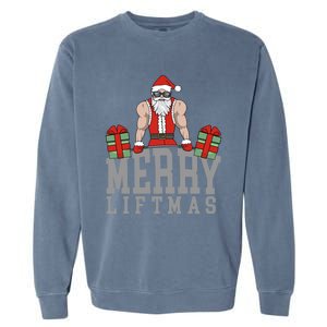 Workout Fitness Bodybuilding Christmas Merry Liftmas Great Gift Garment-Dyed Sweatshirt