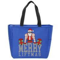 Workout Fitness Bodybuilding Christmas Merry Liftmas Great Gift Zip Tote Bag