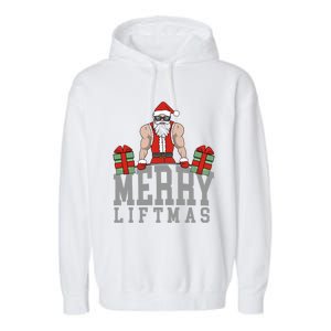 Workout Fitness Bodybuilding Christmas Merry Liftmas Great Gift Garment-Dyed Fleece Hoodie