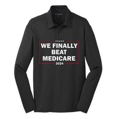 We Finally Beat Medicare Funny Presidential Debates 2024 Silk Touch Performance Long Sleeve Polo