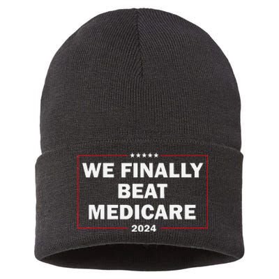 We Finally Beat Medicare Funny Presidential Debates 2024 Sustainable Knit Beanie