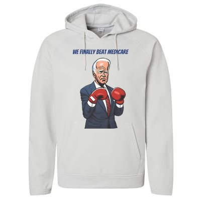 We Finally Beat Medicare Joe Biden Trump Performance Fleece Hoodie