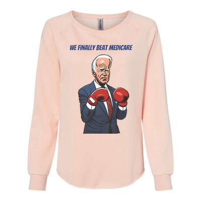 We Finally Beat Medicare Joe Biden Trump Womens California Wash Sweatshirt