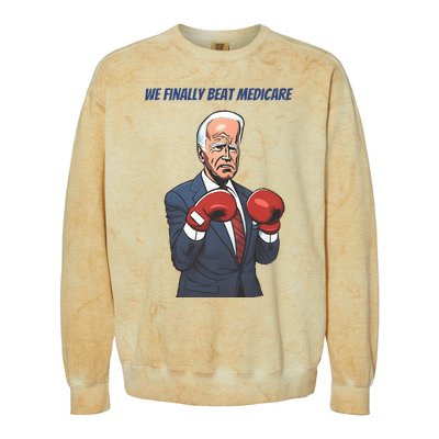 We Finally Beat Medicare Joe Biden Trump Colorblast Crewneck Sweatshirt