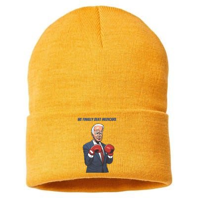 We Finally Beat Medicare Joe Biden Trump Sustainable Knit Beanie