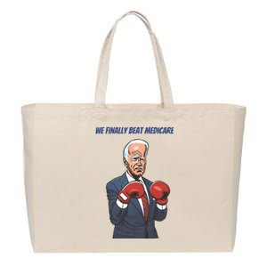 We Finally Beat Medicare Joe Biden Trump Cotton Canvas Jumbo Tote