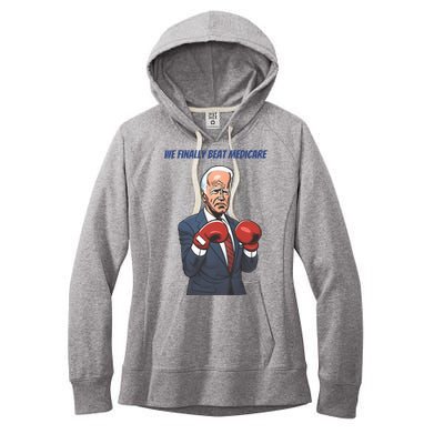 We Finally Beat Medicare Joe Biden Trump Women's Fleece Hoodie