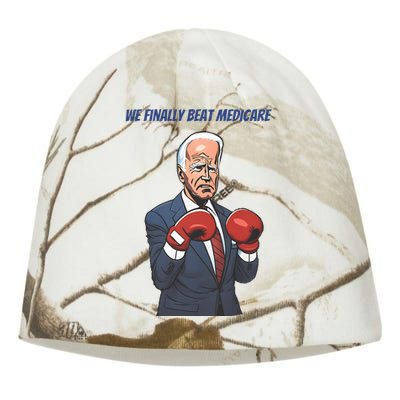 We Finally Beat Medicare Joe Biden Trump Kati - Camo Knit Beanie