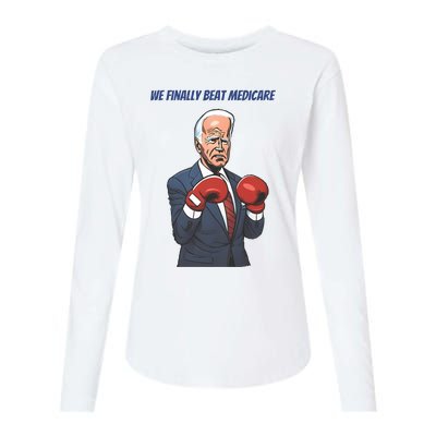 We Finally Beat Medicare Joe Biden Trump Womens Cotton Relaxed Long Sleeve T-Shirt