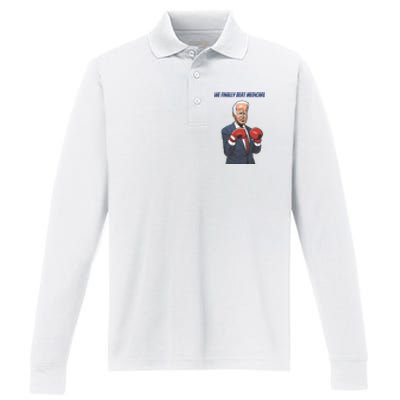 We Finally Beat Medicare Joe Biden Trump Performance Long Sleeve Polo