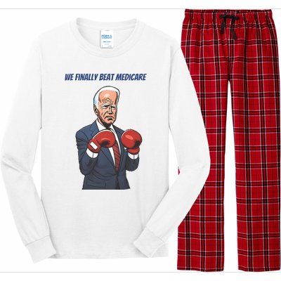 We Finally Beat Medicare Joe Biden Trump Long Sleeve Pajama Set