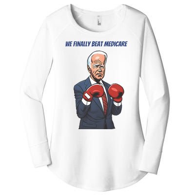 We Finally Beat Medicare Joe Biden Trump Women's Perfect Tri Tunic Long Sleeve Shirt