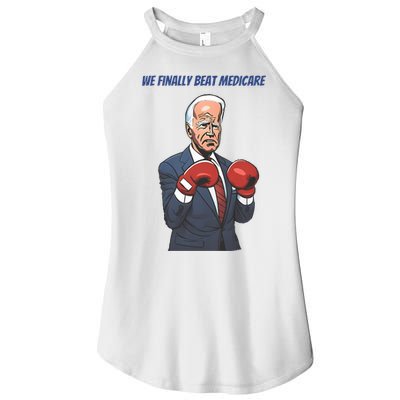 We Finally Beat Medicare Joe Biden Trump Women's Perfect Tri Rocker Tank